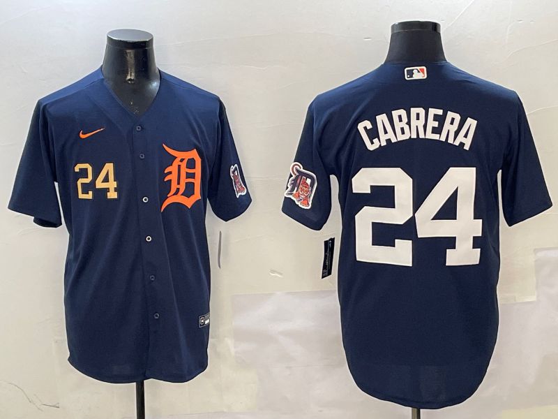 Men Detroit Tigers #24 Cabrera Drak Blue Game 2025 Nike MLB Jersey style 3114